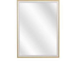 Spiegel met Tweekleurige Houten Lijst - Wit / Blank - 50 x 60 cm