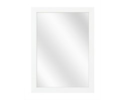 Spiegel met Vlakke Houten Lijst - Wit - 40x60 cm
