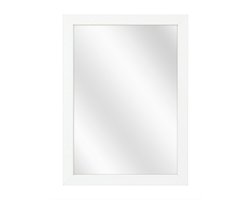 Spiegel met Vlakke Houten Lijst - Wit - 50 x 60 cm