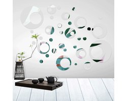 Spiegel-muurstickers - verwijderbaar - acrylspiegel - rond - voor thuis - woonkamer - slaapkamer - 32 stuks