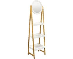 Spiegel op pootjes met 3 planken 43 x 36 x H136 cm - Bois - SILUMEN