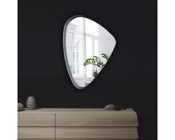 Spiegel Organisch Evi - Industrieel Design - Spiegel Organische Vorm met Taupe Stalen Frame - Voor Hal, Woonkamer of Hal - 60x91.5 cm