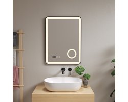 Spiegel Pescara met LED verlichting 80x60x4 cm zwart