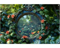 Spiegel posters - Meubel poster - Tuinposter Bladeren - Buiten decoratie - Buitenschilderij schutting - Tuin decoratie wanddecoratie tuinposter 105x70 cm
