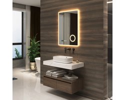 Spiegel Racale met LED verlichting 80x60x3 cm wit