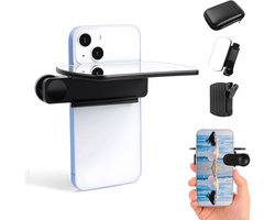 Spiegel Reflectie Clip - Smartphone Camera Spiegel Accessoire - Instelbare Reflectie Clip voor Zelfportret - Zwart