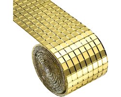 Spiegel Tegels - Mozaïek Stickers - Muur Decoratie - Echte Glazen Spiegel - 1464 Stuks - Goud