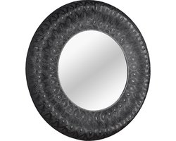 Spiegel - Trion Lamila - Ø80cm - Wandspiegel in Frame - Zwart