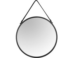 Spiegel - Trion Nelia - Decoratieve Spiegel - Rond - 55cm - Zwart - Metaal