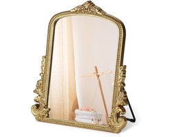 Spiegel - Vintage Make-up Spiegel - Antieke Tafel Spiegel - Verstelbare Staande of Wandmontage - 31x25x2cm