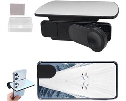 spiegel voor mobiele telefooncamera, mobiele telefoon, gadgets, draagbare selfiespiegel voor reizen, spiegelingen, fotograferen, Phone Mirror Stick On, met stofdichte doek en