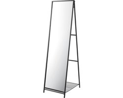 Spiegel vrijstaand Ruffano met plank 160x44x59,5 cm zwart