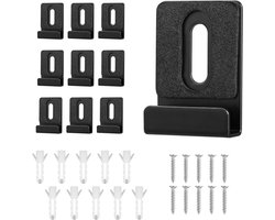Spiegelhouder kit - 10 stuks - Metaal - Inclusief schroeven en rubberen pads - Zware spiegel clips - Spiegelophanger voor het bevestigen van wandtegels - Frameless display - zwart