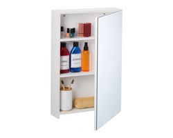 spiegelkast badkamer - 3 vakken - 60,5x40x12 cm - wit
