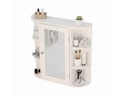 Spiegelkast badkamer - 58 x 61 x 18 cm - wit