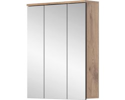 Spiegelkast Badkamer - Hangend Meubel - Orde Creëren - Modulair Systeem - 60 x 77 cm - Grijs Oak