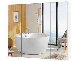 Spiegelkast Badkamer met 3 Deuren - Minimalistisch Ontwerp voor Opbergruimte