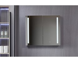 Spiegelkast badkamer met led verlichting 80 (b) x 70 cm (h) 15 cm diep - gemonteerd geleverd