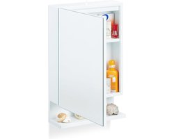 spiegelkast badkamer, met stopcontact, 1 deur, hangende kast, met plankje, HxBxD: 55 x 35 x 12 cm, wit