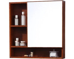 Spiegelkast Badkamer - Wandkast Opbergkast - Toilet Organisatie - Ruimte Aluminium - 70x68.5x13cm - Rood