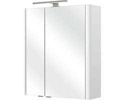 Spiegelkast Bardi houtdecoratie wit hoogglans 200 x 600 x 700 cm - Pelipal Quickset 359