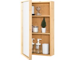 Spiegelkast Ikorfat bamboe 60,5x35x14 cm houtkleurig