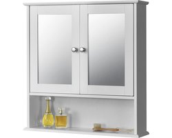 Spiegelkast Linz voor wandmontage MDF 58x56x13 cm wit