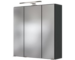 Spiegelkast Meran | 60 x 20 x 64 cm | Grijs - Held - Badkamer spiegelkast - Grijs - Spiegel; MDF