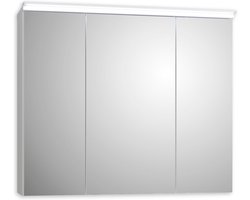 Spiegelkast met LED-verlichting - Badkamerspiegelkast met opbergruimte - 80 x 68 x 23 cm