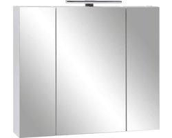 Spiegelkast Schildmeyer Limone houtmateriaal mat wit - 80 x 74 x 16 cm