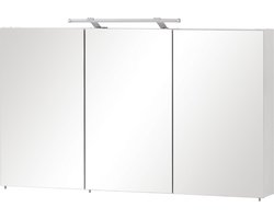 Spiegelkast spaanplaat met melamineharscoating wit 120 x 16 x 75 cm - Schildmeyer - badkamermeubel - opbergkast