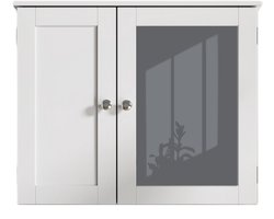 Spiegelkast Wandkast Met Spiegel Kast Wit MDF Gelakt Hangkast Modern Voor Badkamer Hal Opbergruimte 60x16.59x49 cm