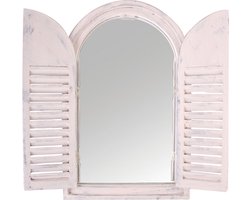 Spiegelkozijn met houten deurtjes
