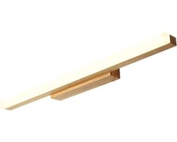 Spiegellamp Badkamer - Houten Wandlamp - Make-up Aanbrengen - Waterdicht en Stofdicht - 40 cm - Natuurlijk Hout