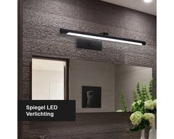 Spiegellamp Badkamer - Spiegel Verlichting - Spiegellampen - Lamp spiegel Badkamer - Badkamer Verlichting - Zwart - 55 cm