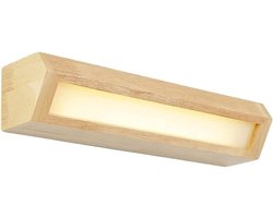 Spiegellamp Hout - Spiegelverlichting Wandlamp - Badkamer Verlichting - Massief Houten Frame - 55 cm - Warm Licht