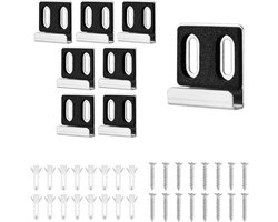 Spiegelophangers met rubber pads – 8-delige set metalen klemmen voor frameloze wandspiegels