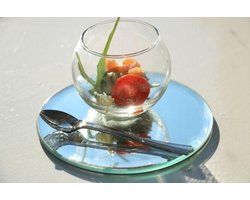 Spiegelplaat rond Ø 12cm afgeschuinde rand - st