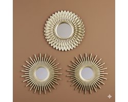 Spiegels - set van 3 stuks - Huis Decoratie - Ronde spiegels - Gouden Spiegels