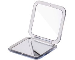 Spiegeltje - Handspiegel - Make-up spiegel - Zakspiegel - Mini zakspiegel - Reisspiegel - x15 vergrotend - Draagbare opvouwbare cosmetische spiegel voor op reis - 8.5 cm - Zilver