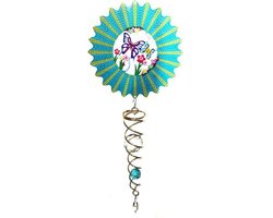 Spin Art windspinner vlinder RVS - 40cm lang - windspinner plus twister