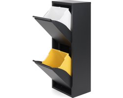 Spinder Design Afvalscheider Gigi 2 - Zwart - 33 Liter - Staal