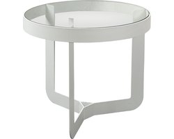 Spinder Design Douglas 2 Bijzettafel ø 41x40 - Wit/Transparant Glas