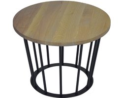 Spinder Design Framer Salontafel Zwart/Eiken - ø 50 cm