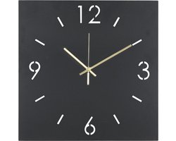 Spinder Design klok Time 40 X 40 - Zwart - Staal