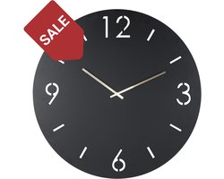 Spinder Design klok Time Ø 80 - Zwart - Staal