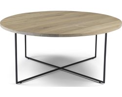 Spinder Design Salontafel Dress 79 - zwart/eiken - Staal