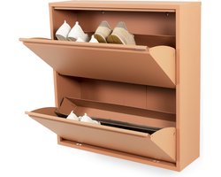 Spinder Design schoenenkast Billy 2 - Clay Terra - 12 paar schoenen - Staal