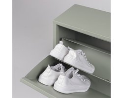 Spinder Design schoenenkast Billy 2 - Dusty Green - 12 paar schoenen - Staal