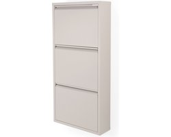 Spinder Design schoenenkast Billy 3 - Silky Taupe - 6 paar schoenen - Staal